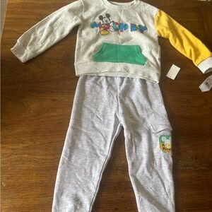 Disney Mickey Mouse Gray and Yellow Kids Matching Set